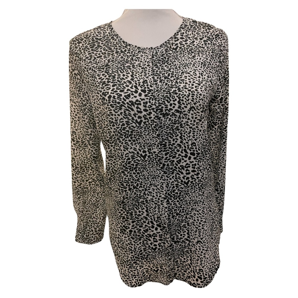Violet & Claire long sleeved blouse.  Black and white spots/animal print.